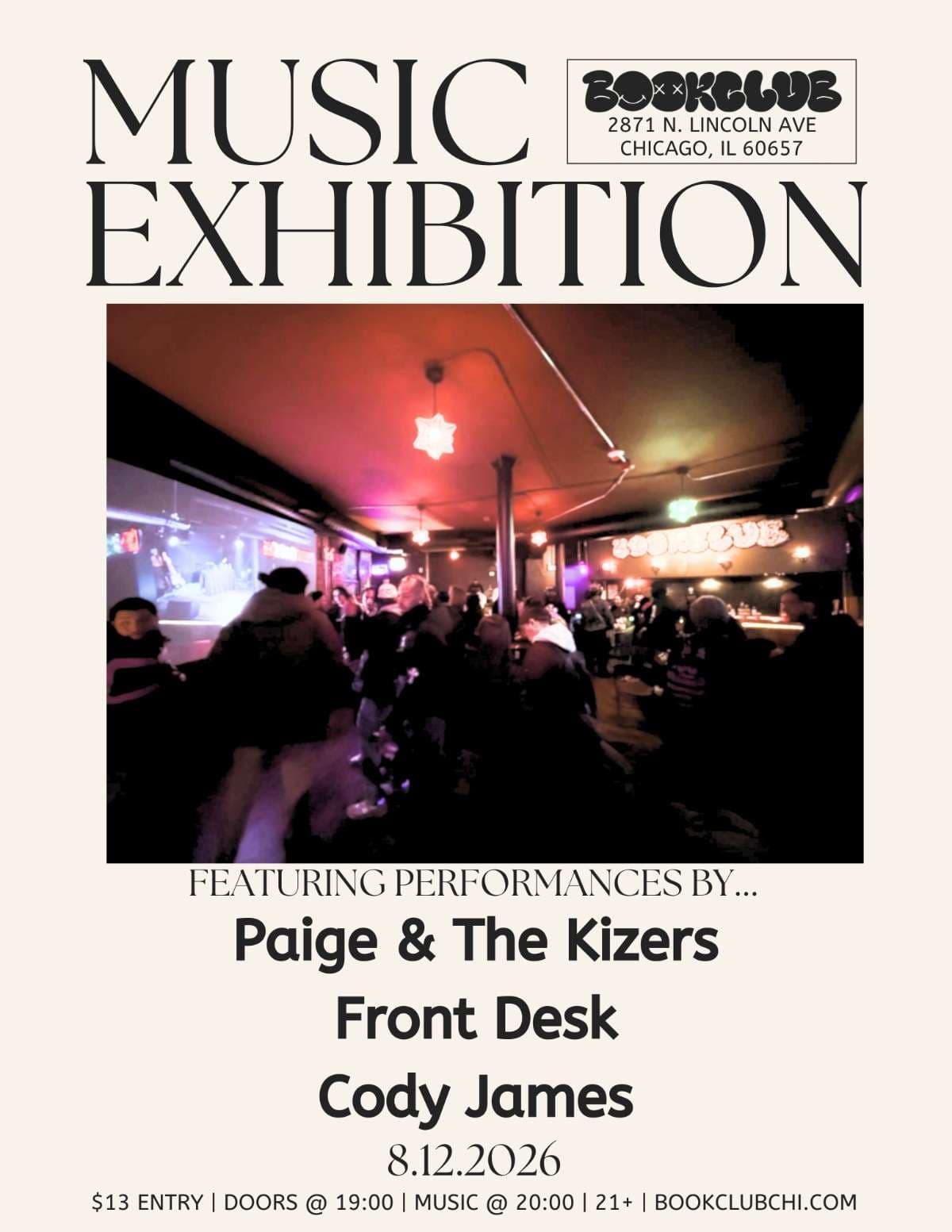Paige and the Kizers + The Front Desk + Cody James
