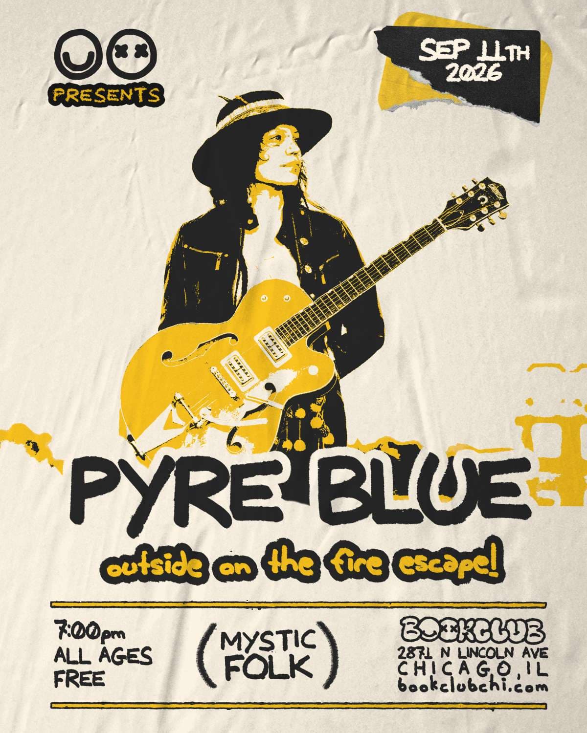 PYRE BLUE OUTSIDE ON THE FIRE ESCAPE