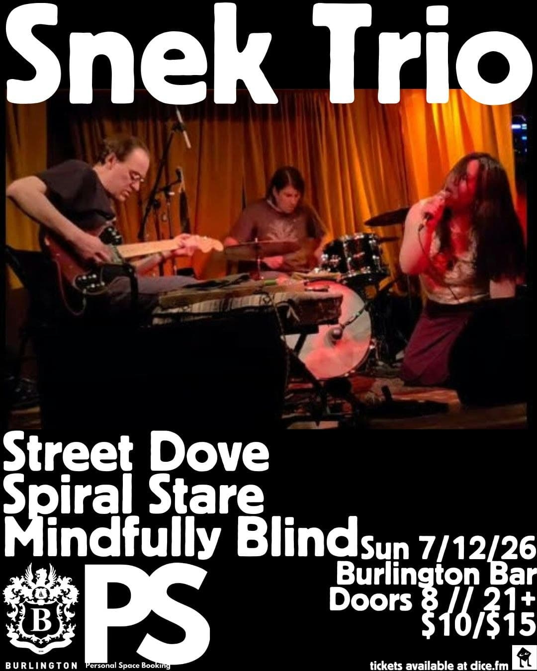 Snek Trio // Street Dove // Spiral Stare // Mindfully Blind