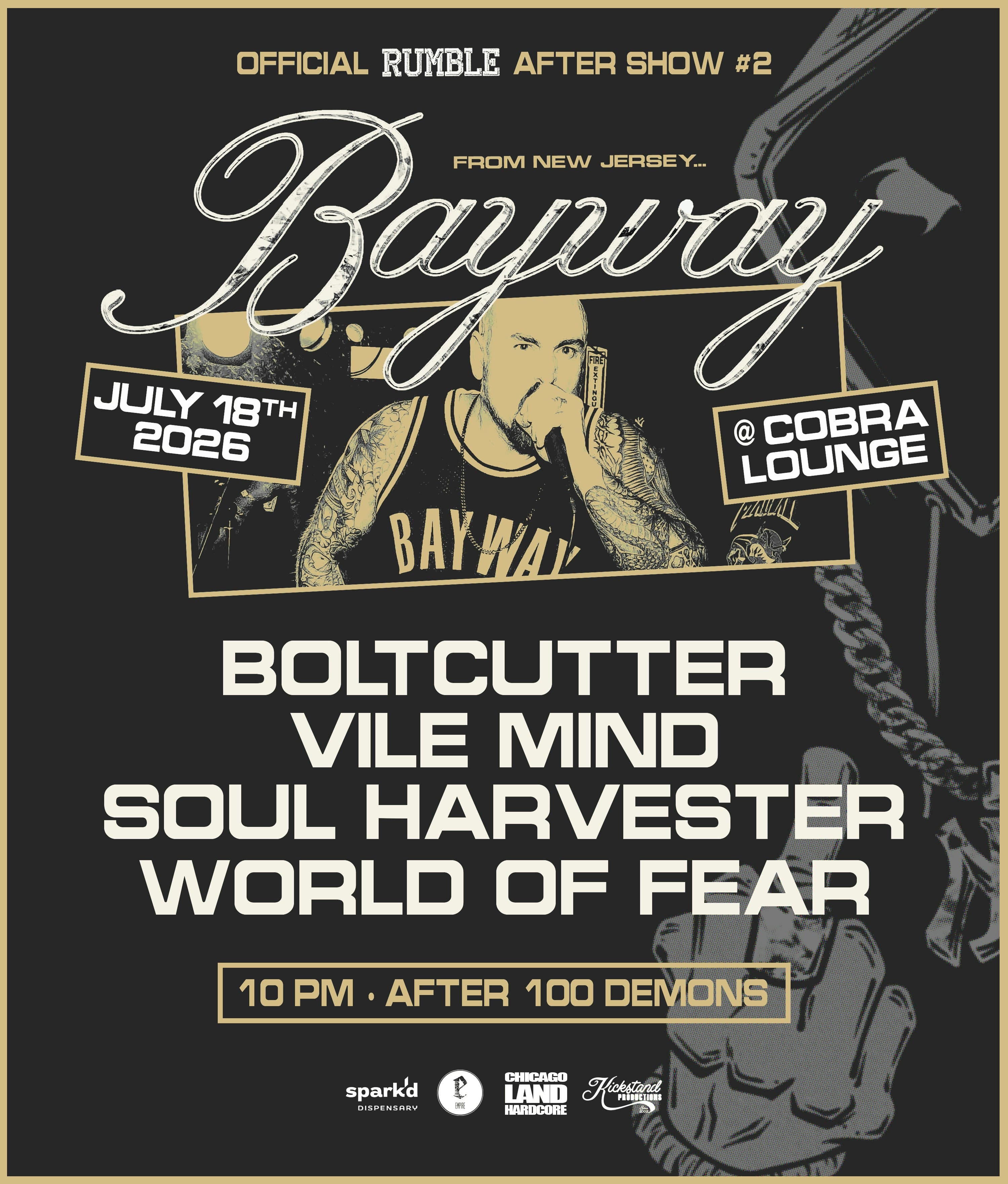 Official Rumble Aftershow: Bayway / Bolt Cutter / Vile Mind / Soul Harvester / World of Fear