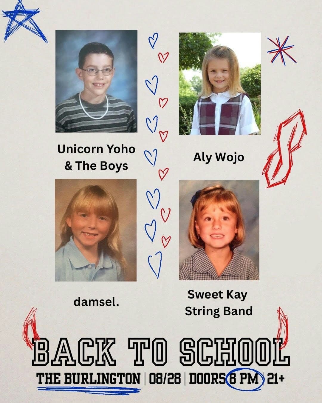 Unicorn Yoho and The Boys // Aly Wojo // damsel. // Sweet Kay String Band