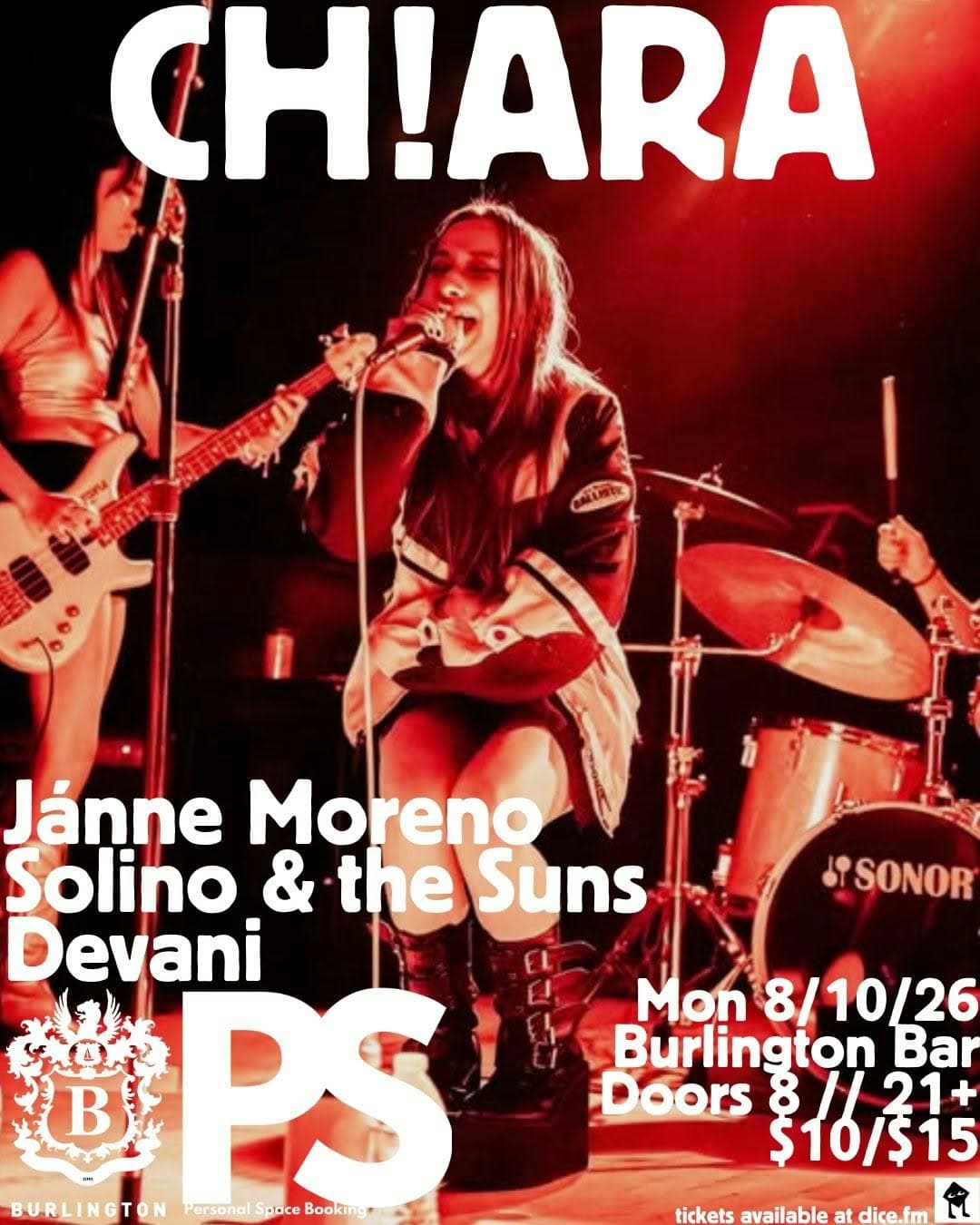 CH!ARA // Jánne Moreno // Solino & the Suns // Devani