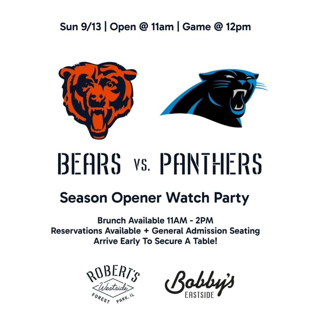 Chicago Bears vs. Panthers | Season Opener Watch Party @ Bobby's Eastside