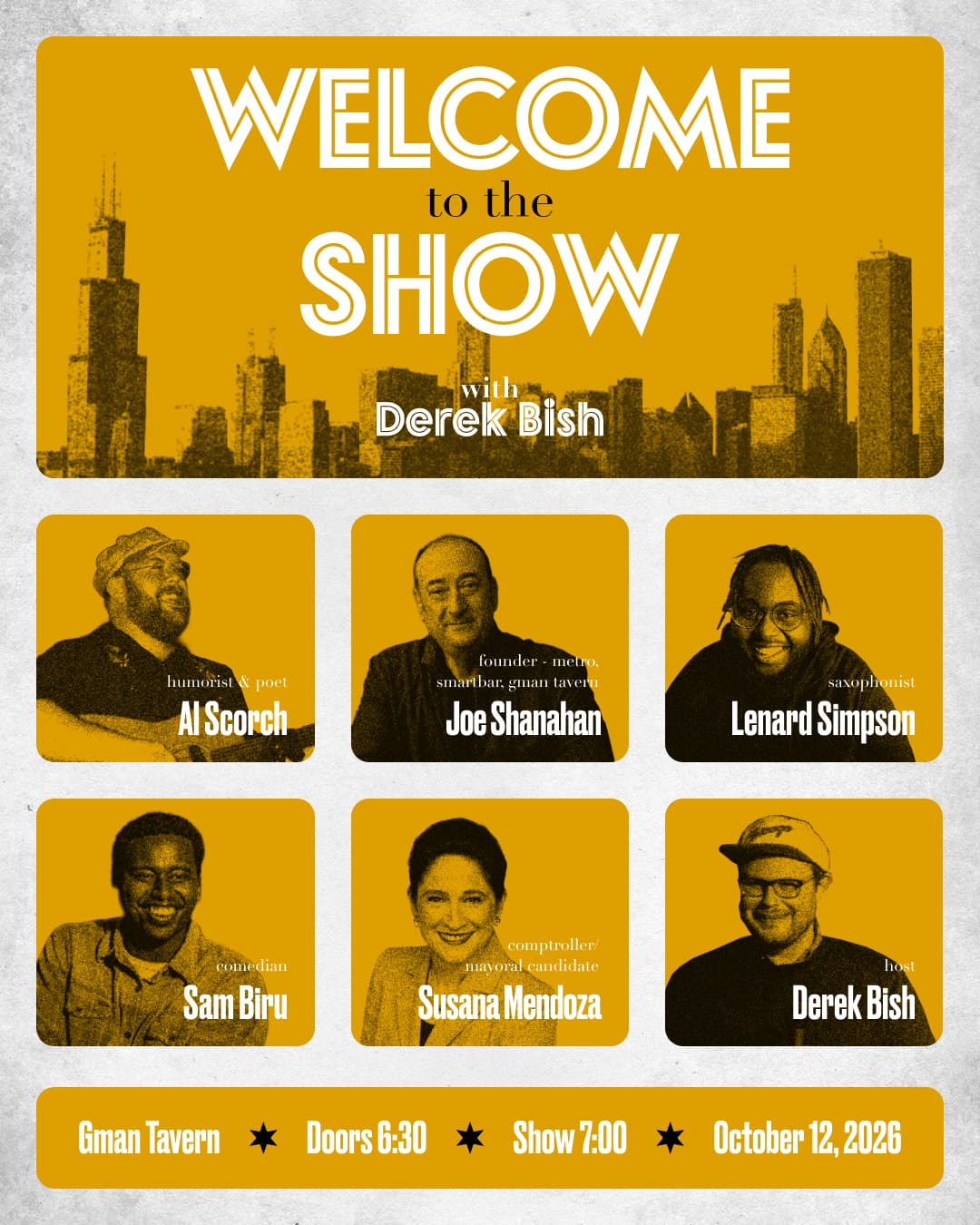 Welcome To The Show: Hosted by Derek Bish