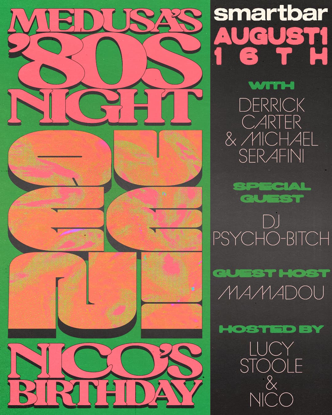 Nico’s Birthday Queen! – Medusa’s ‘80s Night