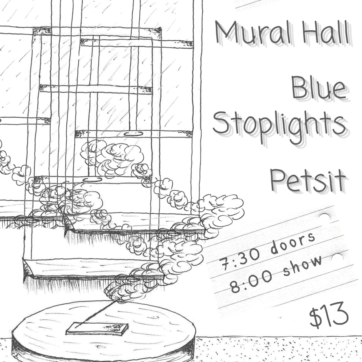 Blue Stoplights, Mural Hall, Petsit